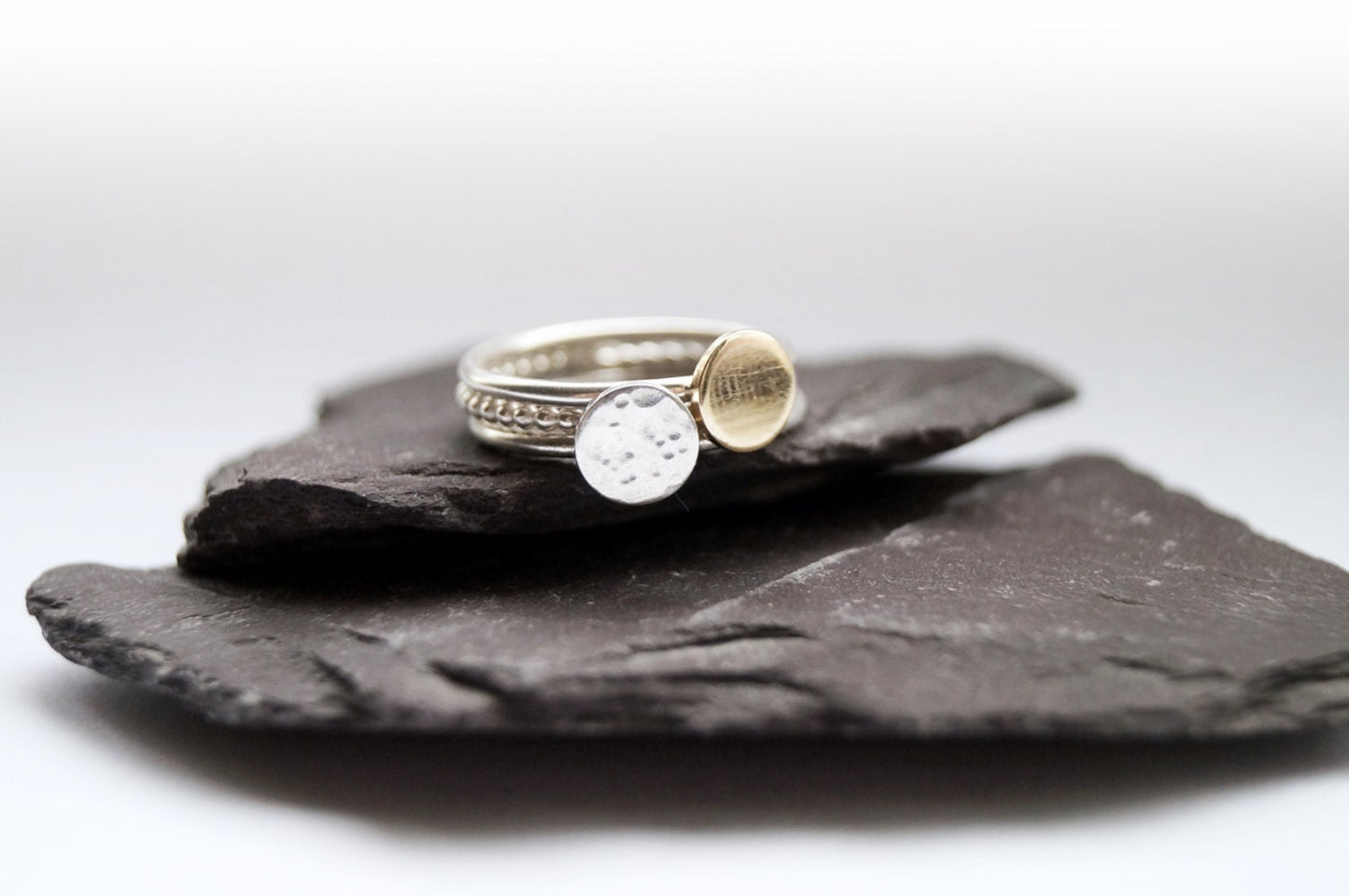 9ct Gold Sun Disc & Silver Moon Trio