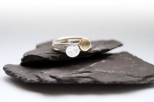 9ct Gold Sun Disc & Silver Moon Trio