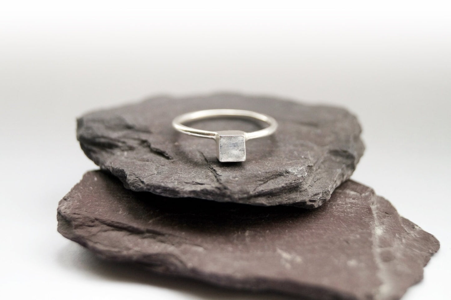 Recycled Sterling Silver Little Cube Ring