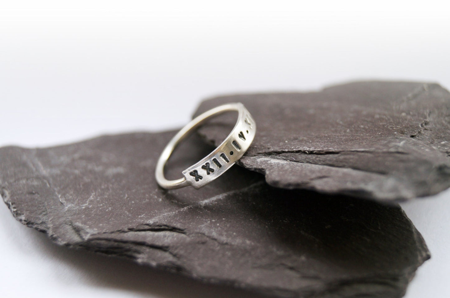 Personalised Sterling Silver Engraved Bar Ring