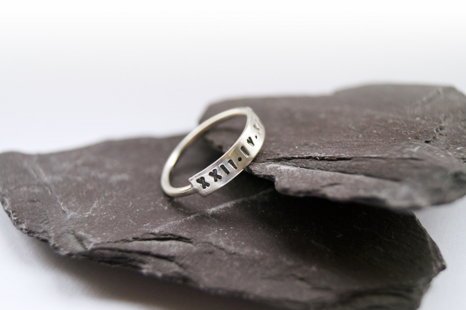 Personalised Sterling Silver Engraved Bar Ring