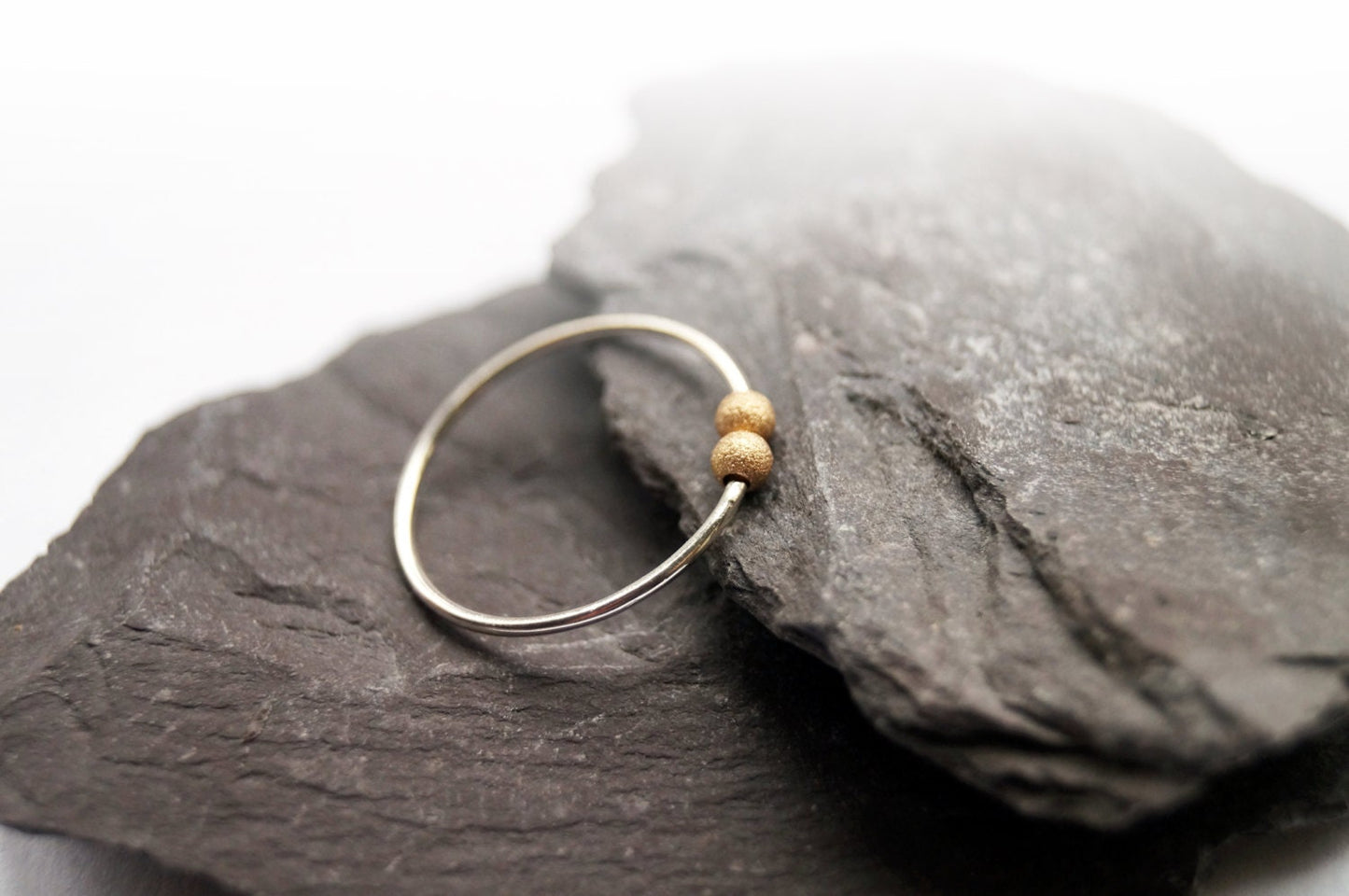 Fidget Ring Gold Filled Frosted Beads Sterling Silver