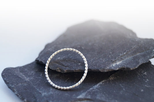 Rope Texture Sterling Silver Stacking Ring ~ stackable, textured ring, statement, nautical, modern, minimal, gifts for her, birthday