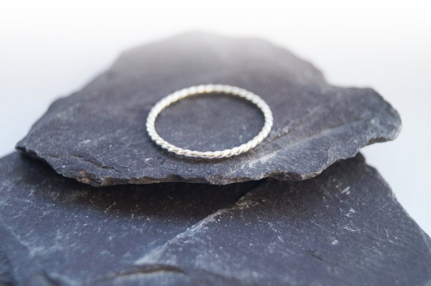 Rope Texture Sterling Silver Stacking Ring