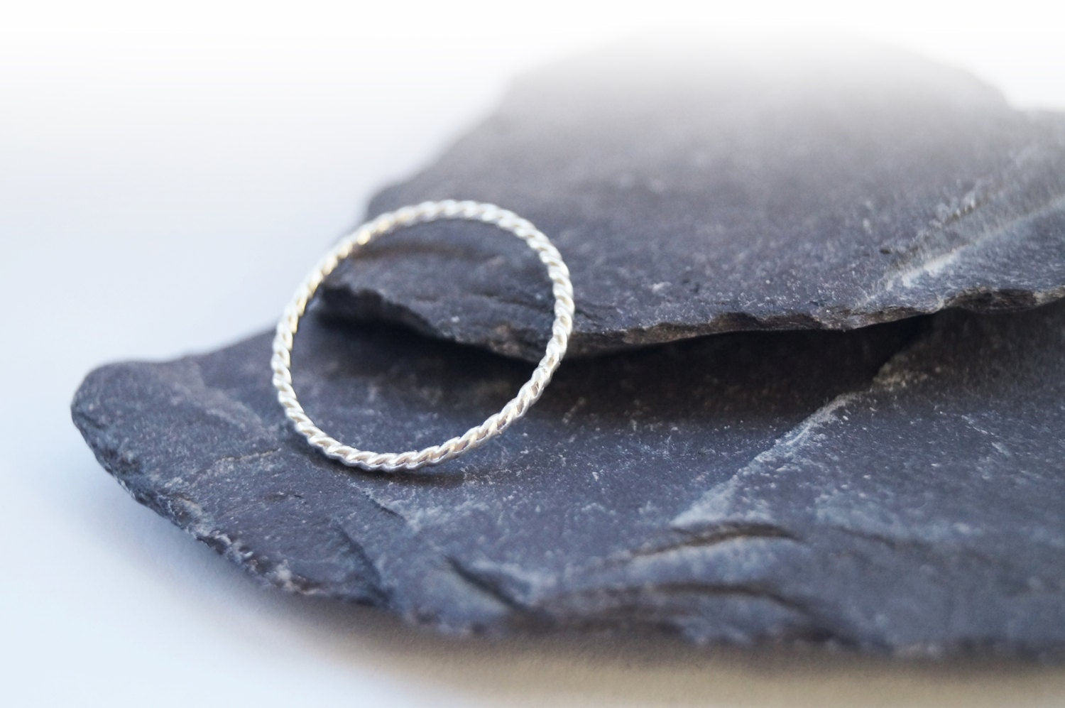 Rope Texture Sterling Silver Stacking Ring