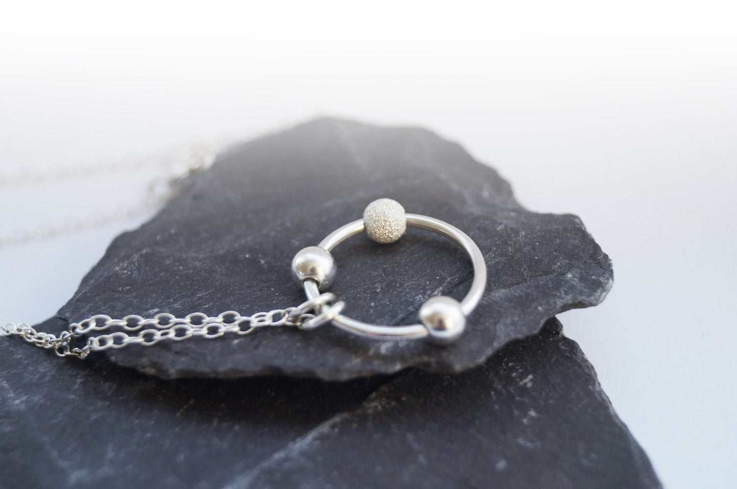 Fidget Ring The Sterling Silver Fidget Necklace ~ meditation necklace, spinner, worry, anxiety, beads, ADHD