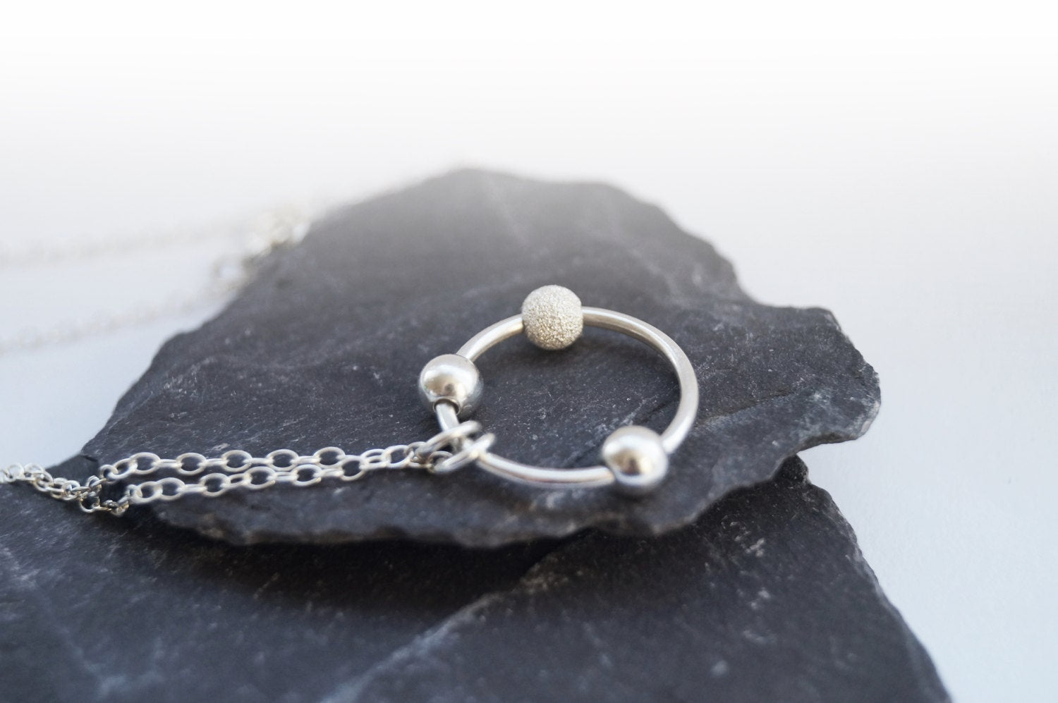 Fidget Ring The Sterling Silver Fidget Necklace ~ meditation necklace, spinner, worry, anxiety, beads, ADHD