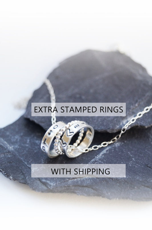 Extra Stamped Rings - For Personalised Silver Rings Necklace
