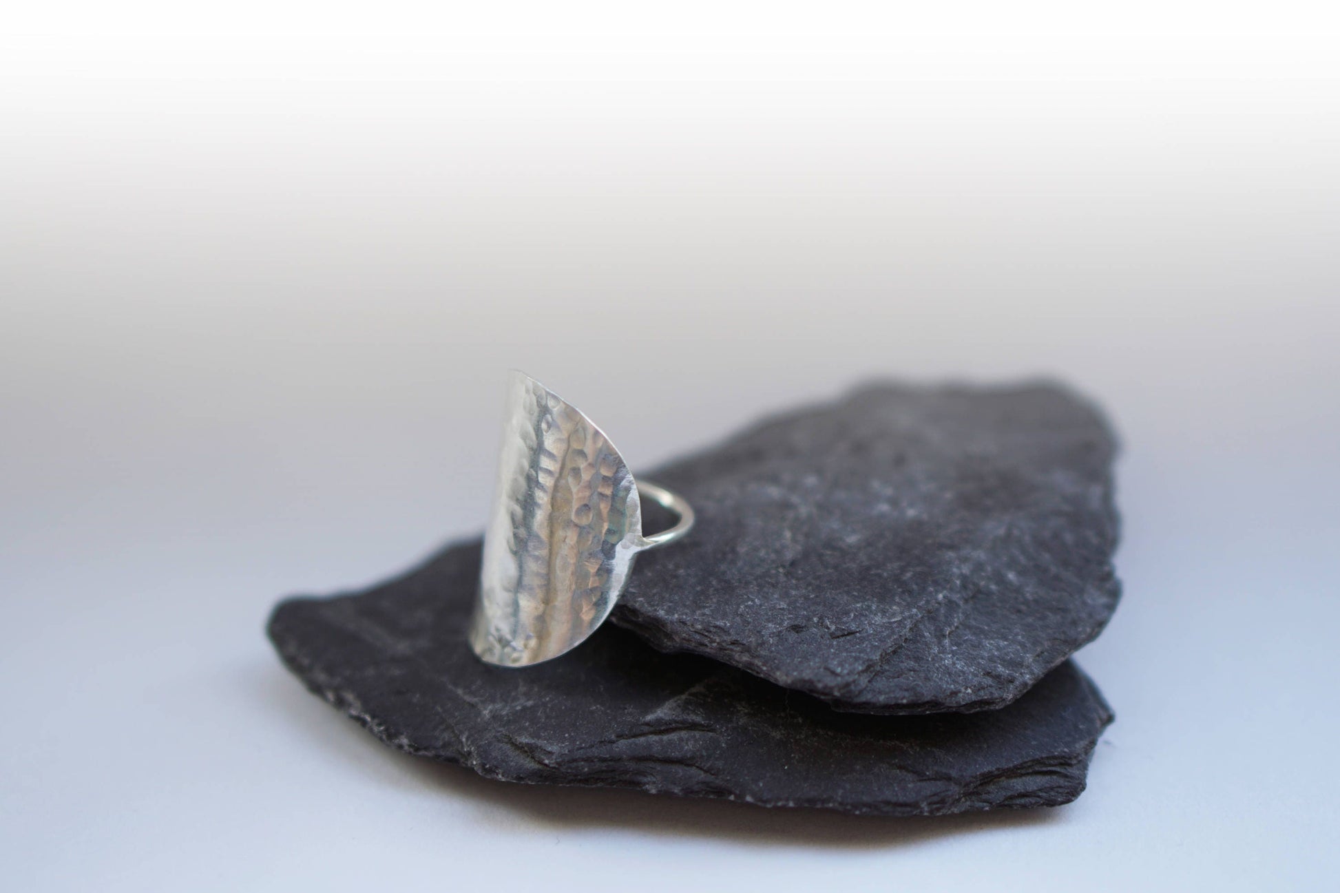 Dimpled Sterling Silver Armour Ring ~ disc, statement ring geometric, circle, round, moon, armour, wide ring, minimal, recycled