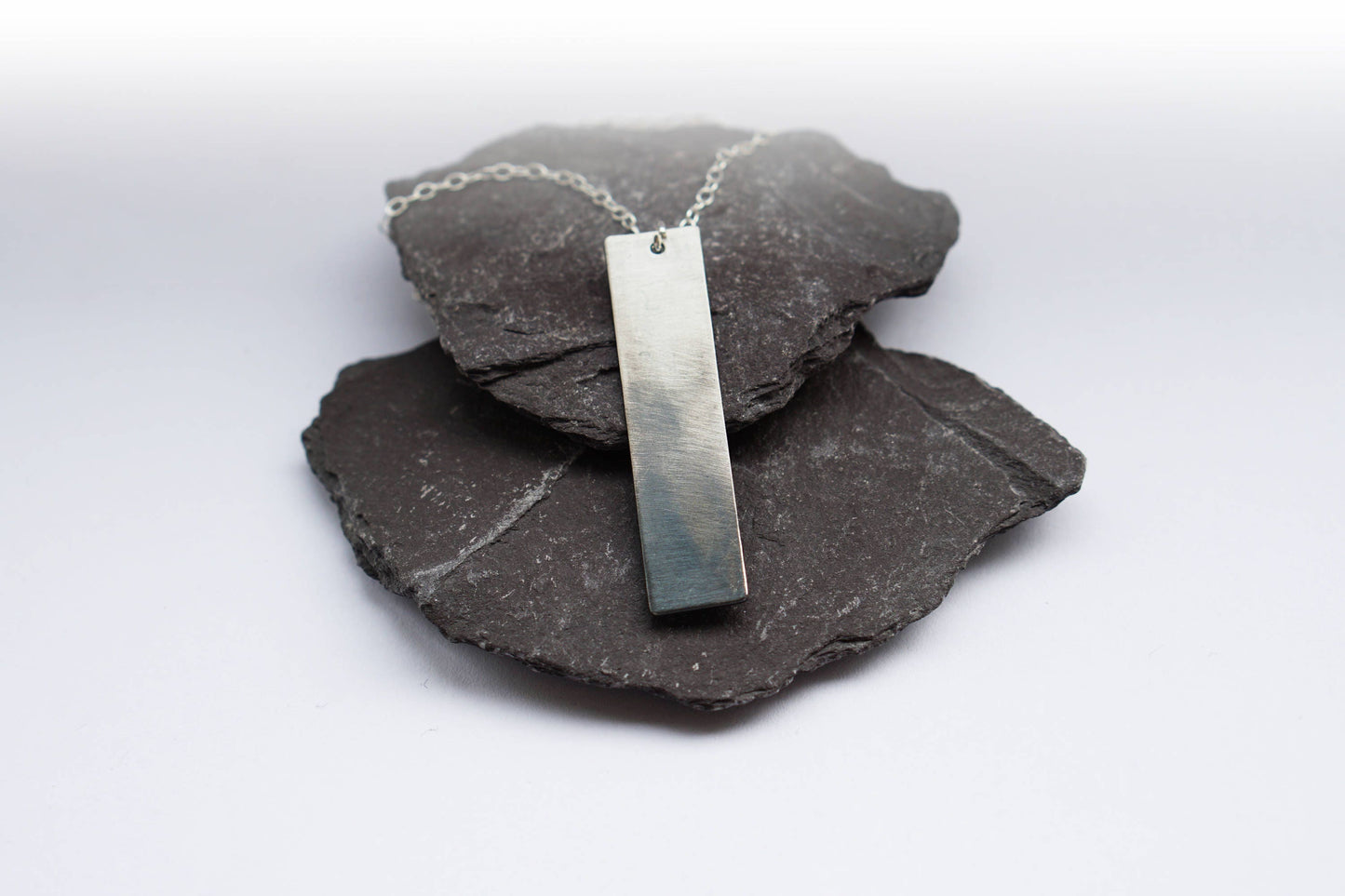 Ombre Sterling Silver Bar Necklace