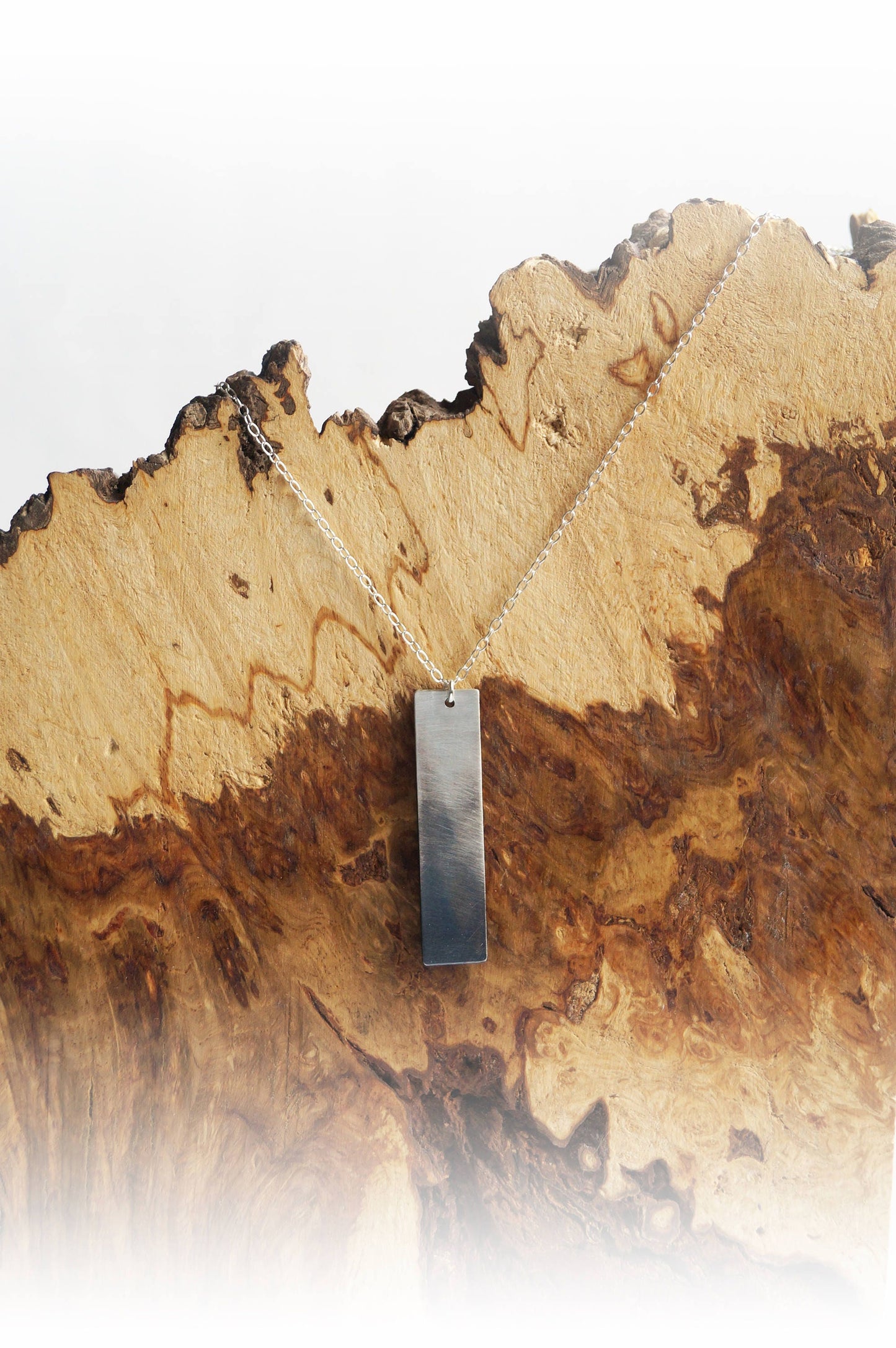 Ombre Sterling Silver Bar Necklace