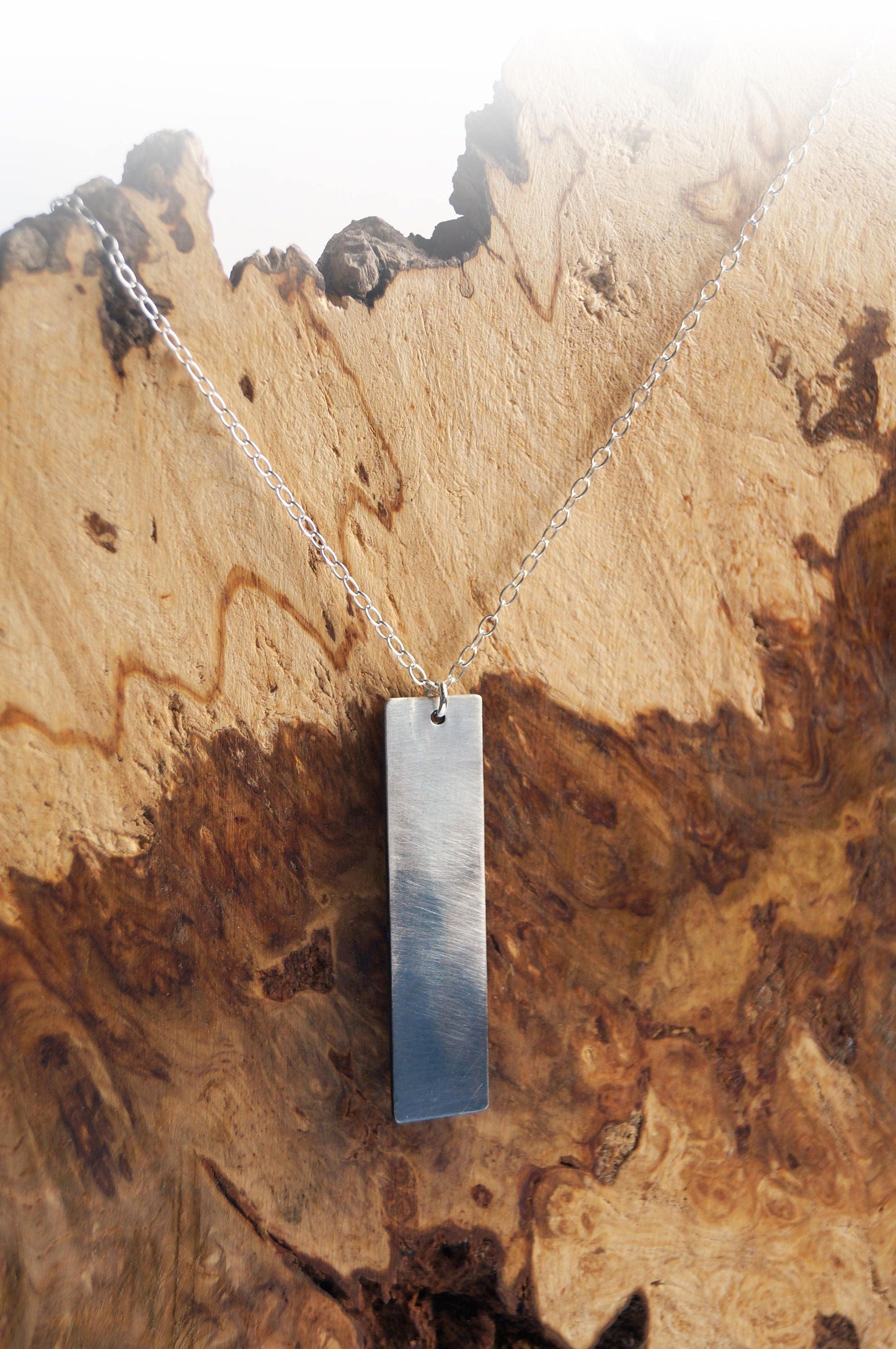 Ombre Sterling Silver Bar Necklace
