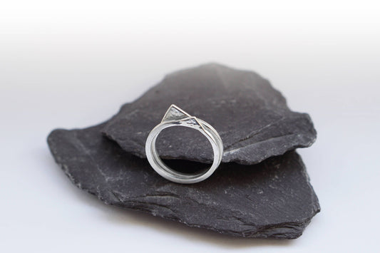 Recycled Sterling Silver Mountain Stacking Rings