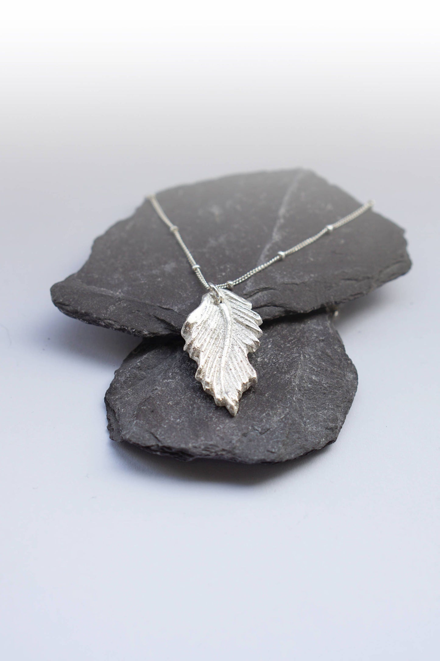 Autumn Leaf II Fine Silver Necklace