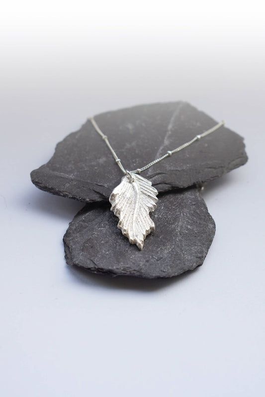 Autumn Leaf II Fine Silver Necklace