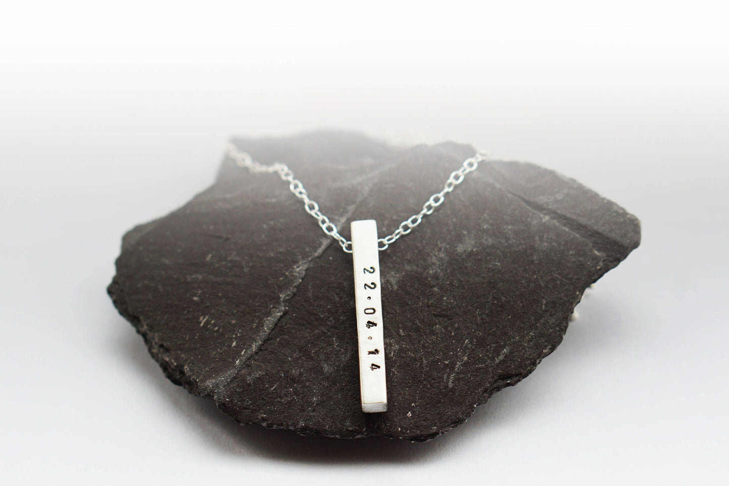 Sterling Silver Solid Bar Personalised Necklace