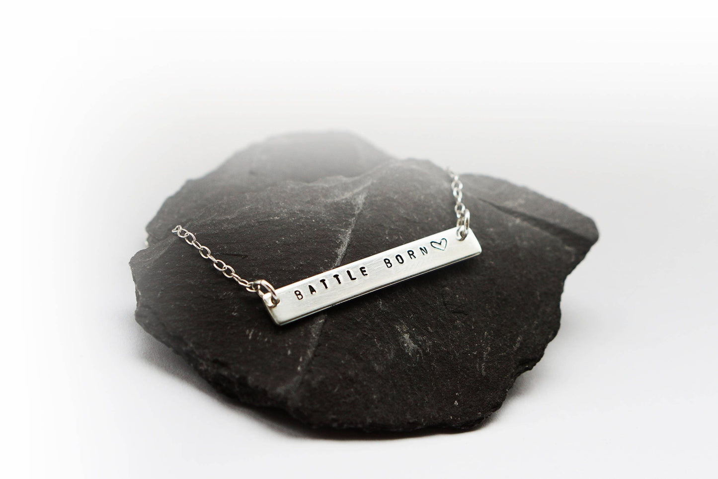 Engraved Personalised Sterling Silver Bar Necklace