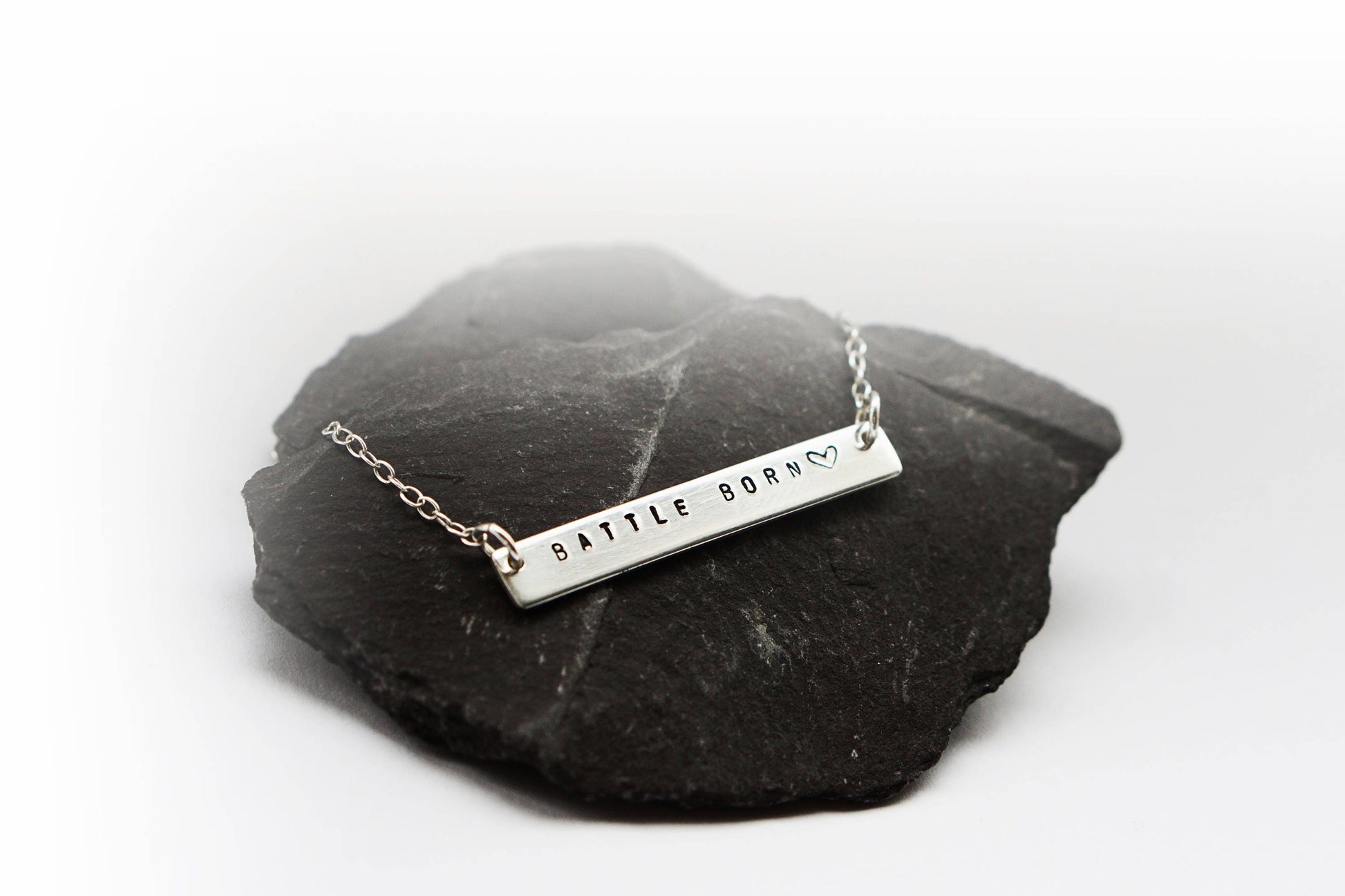 Engraved Personalised Sterling Silver Bar Necklace