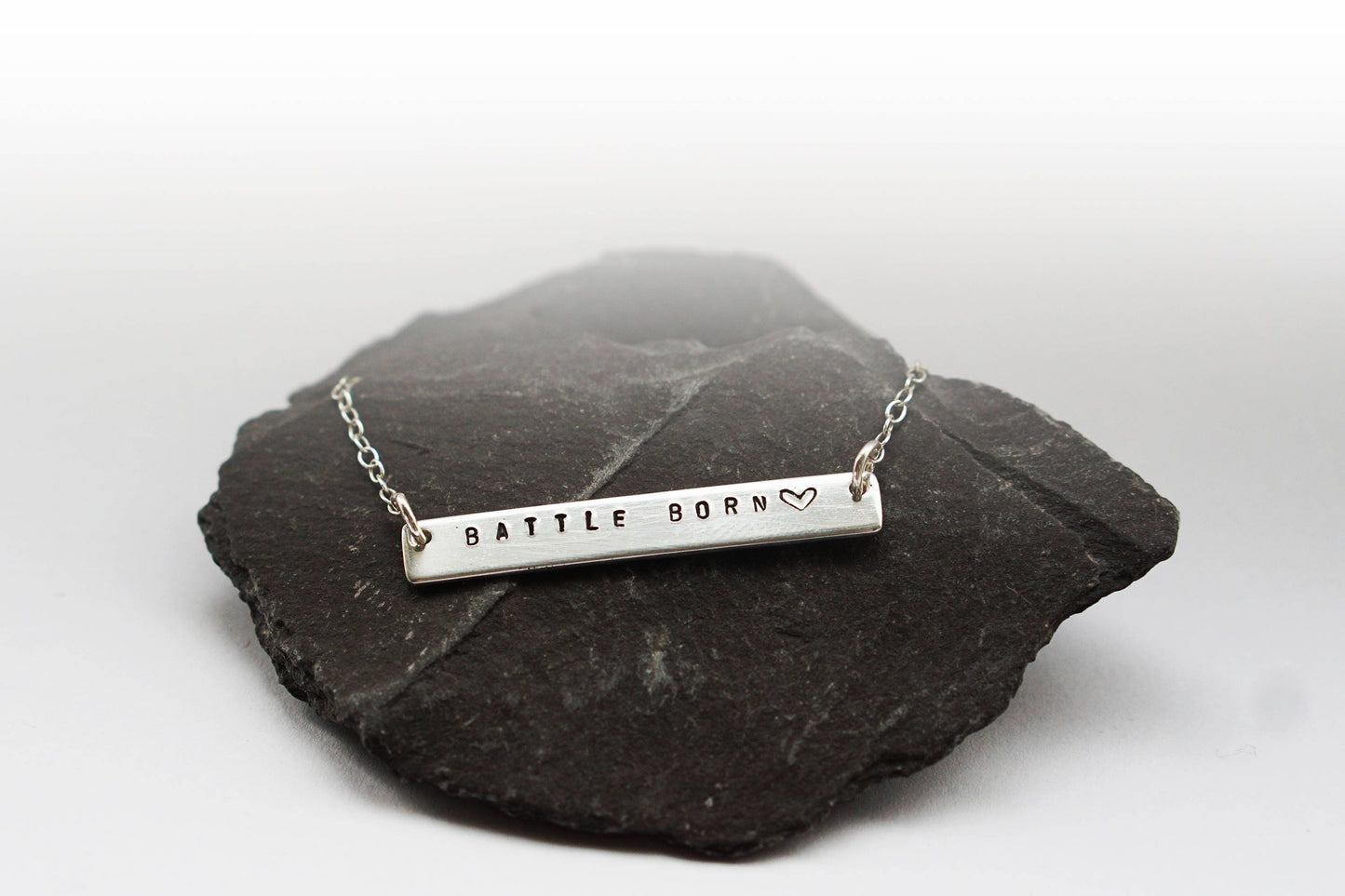Engraved Personalised Sterling Silver Bar Necklace