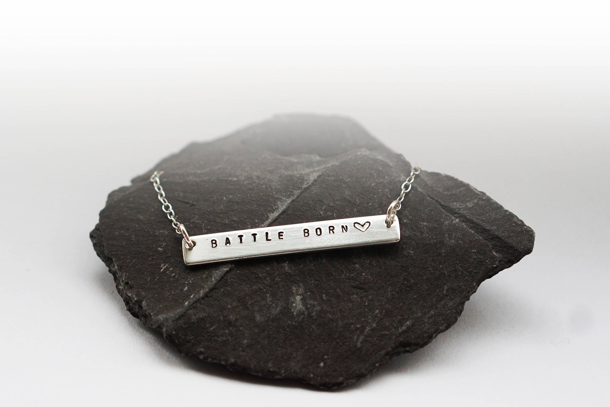Engraved Personalised Sterling Silver Bar Necklace