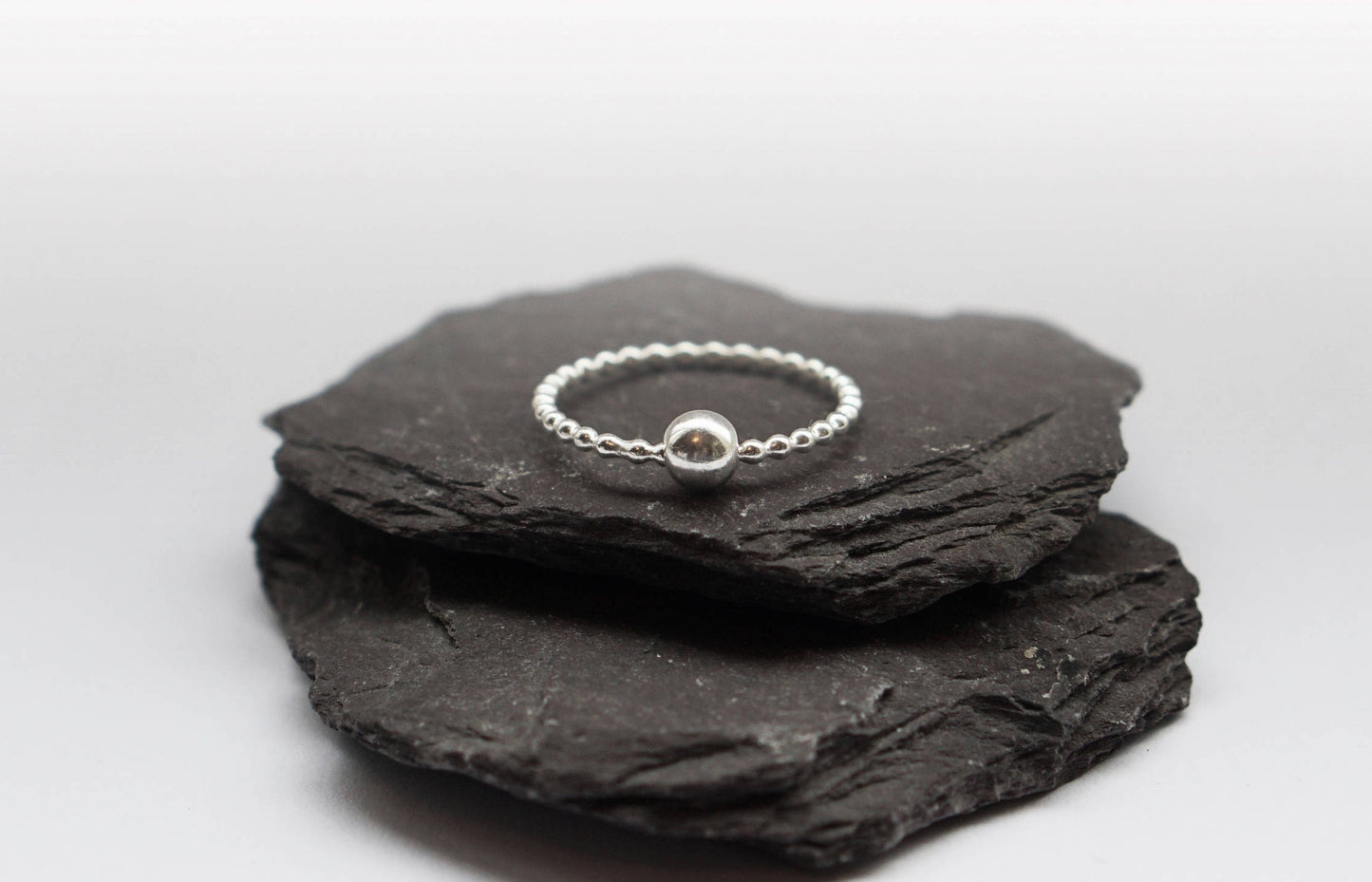 Fidget Ring Beaded Smooth Sterling Silver