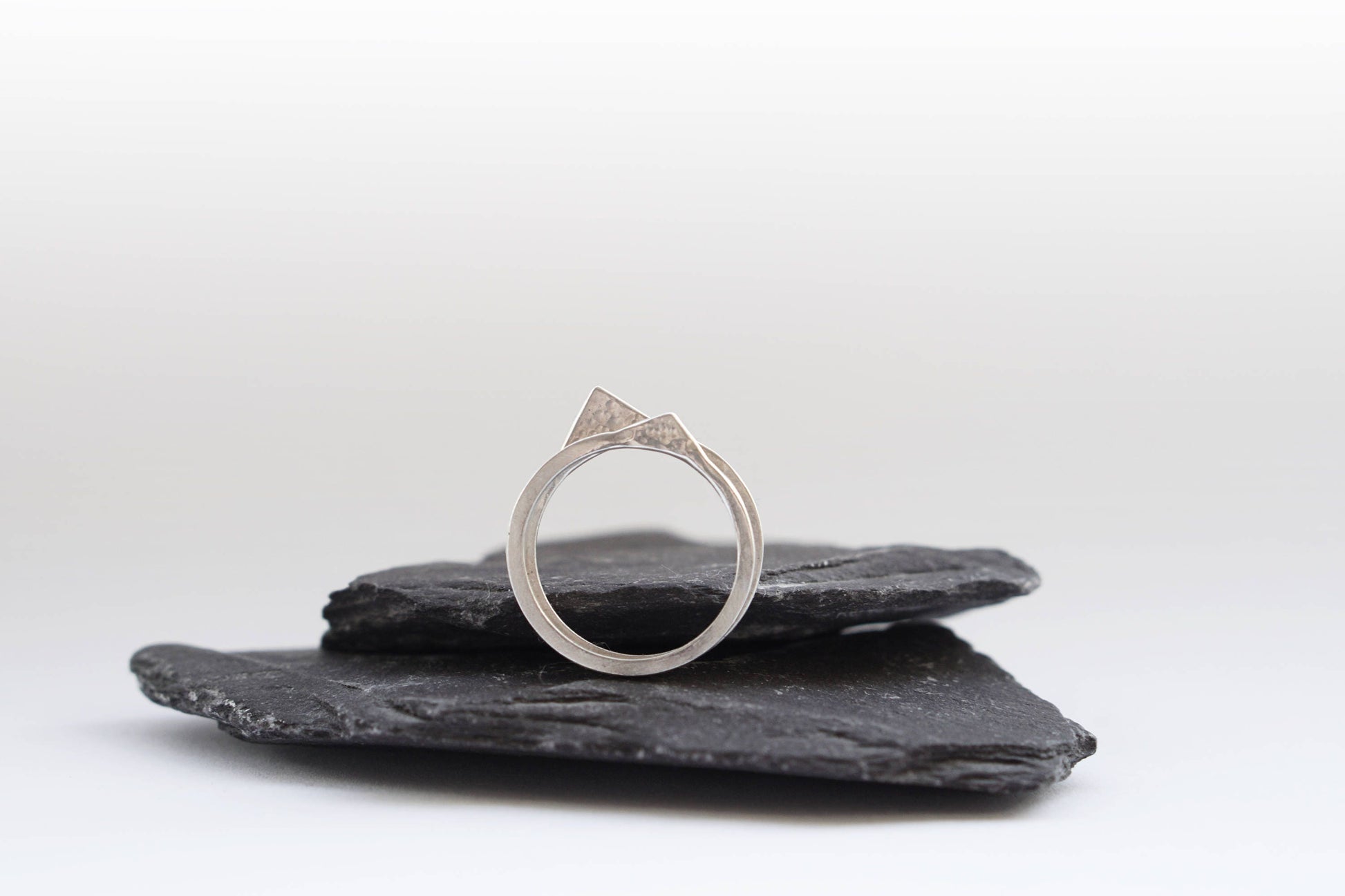 Recycled Sterling Silver Mountain Stacking Rings ~ modern, stackable, statement rings, adventure, minimal
