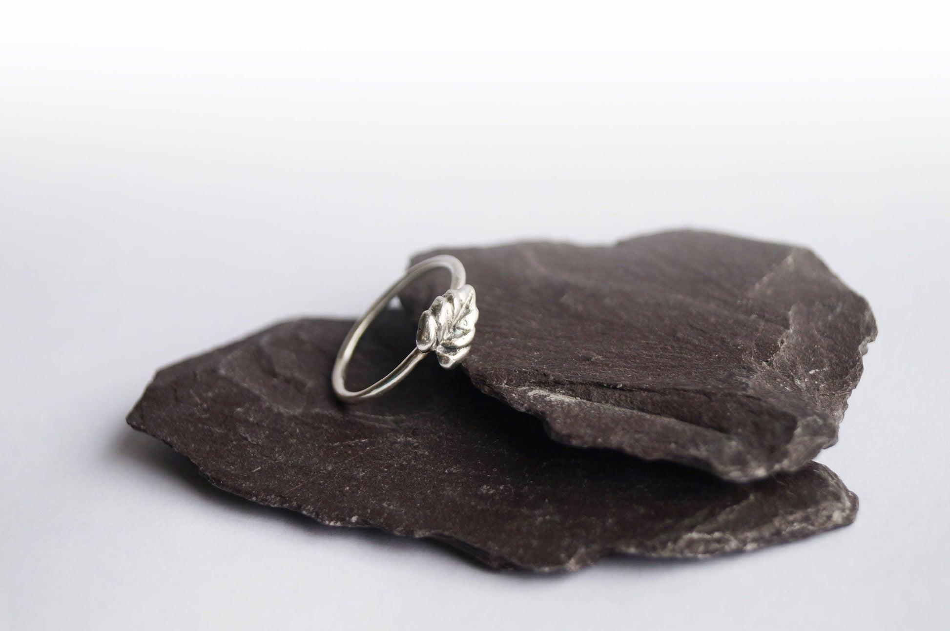 Recycled Sterling Silver Little Leaf Ring