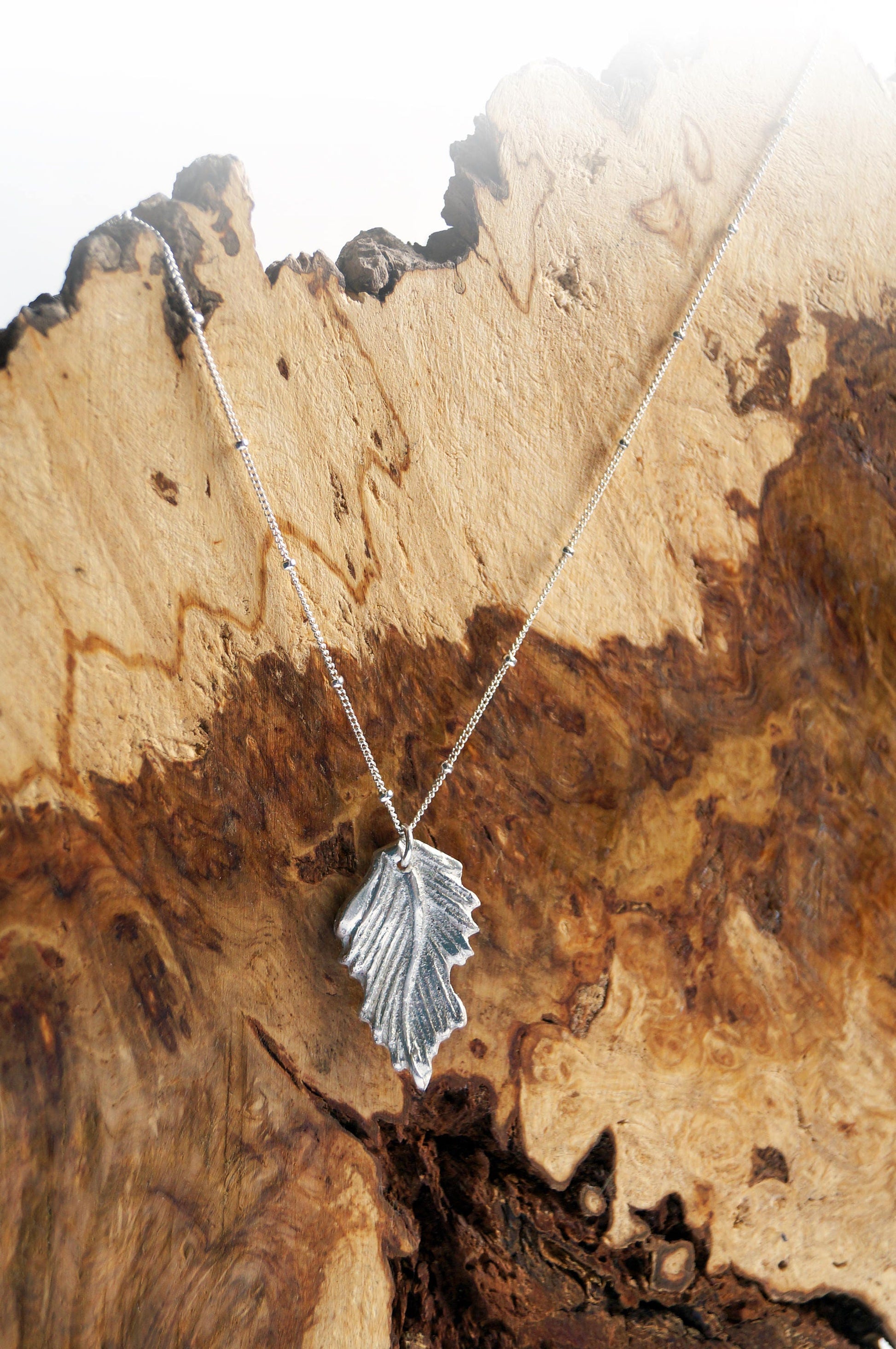 Autumn Leaf II Fine Silver Necklace