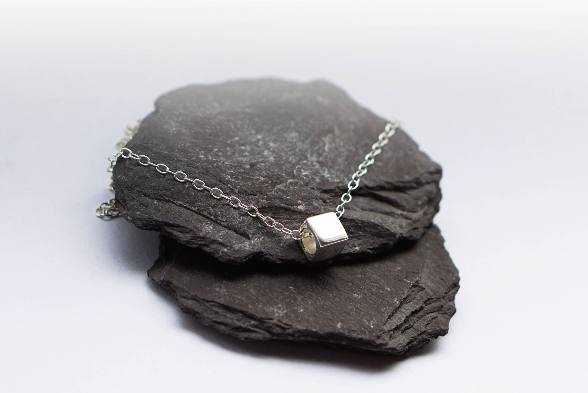 Little Cube Sterling Silver Necklace