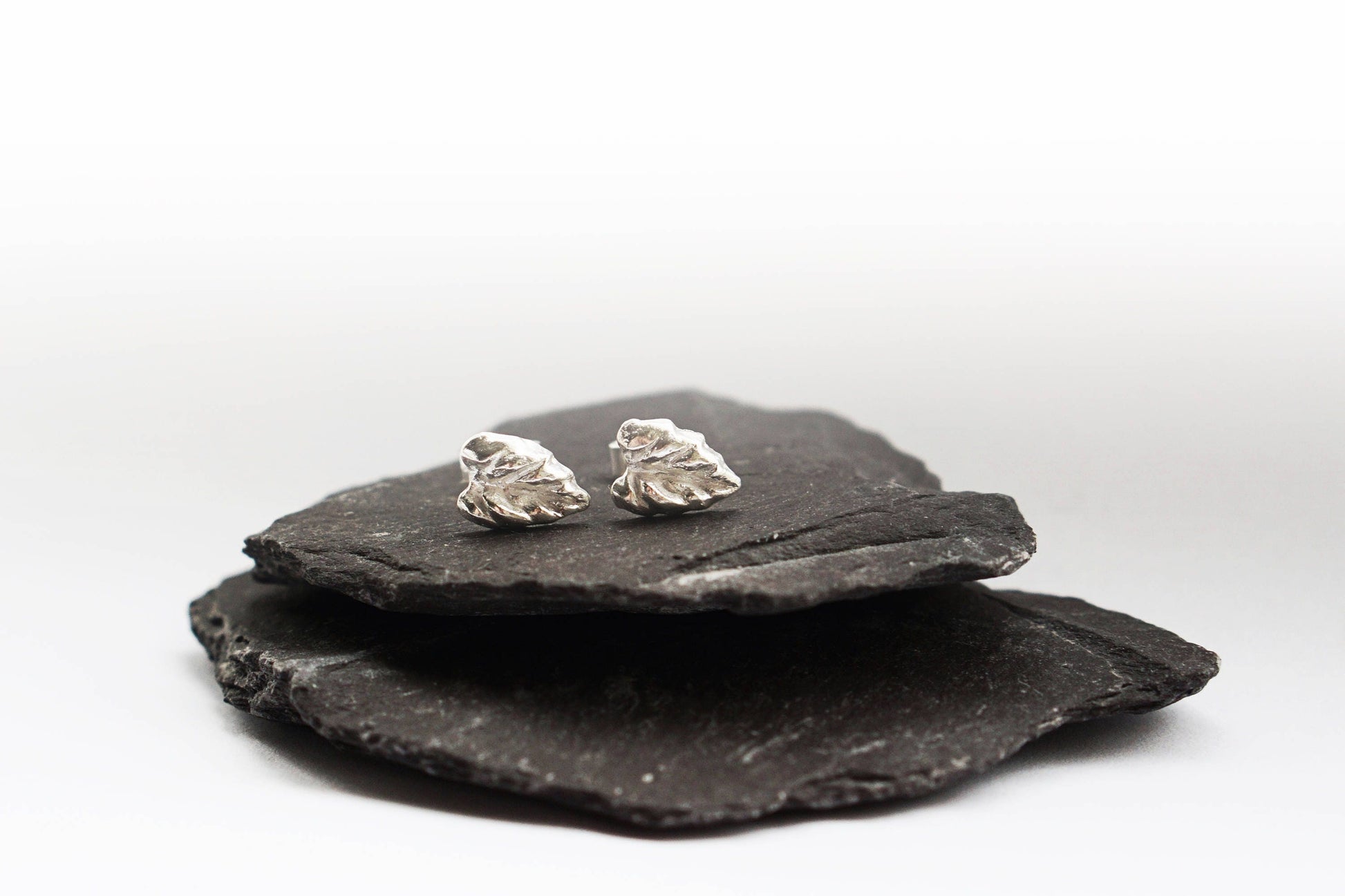 Little Leaf Silver Stud Earrings