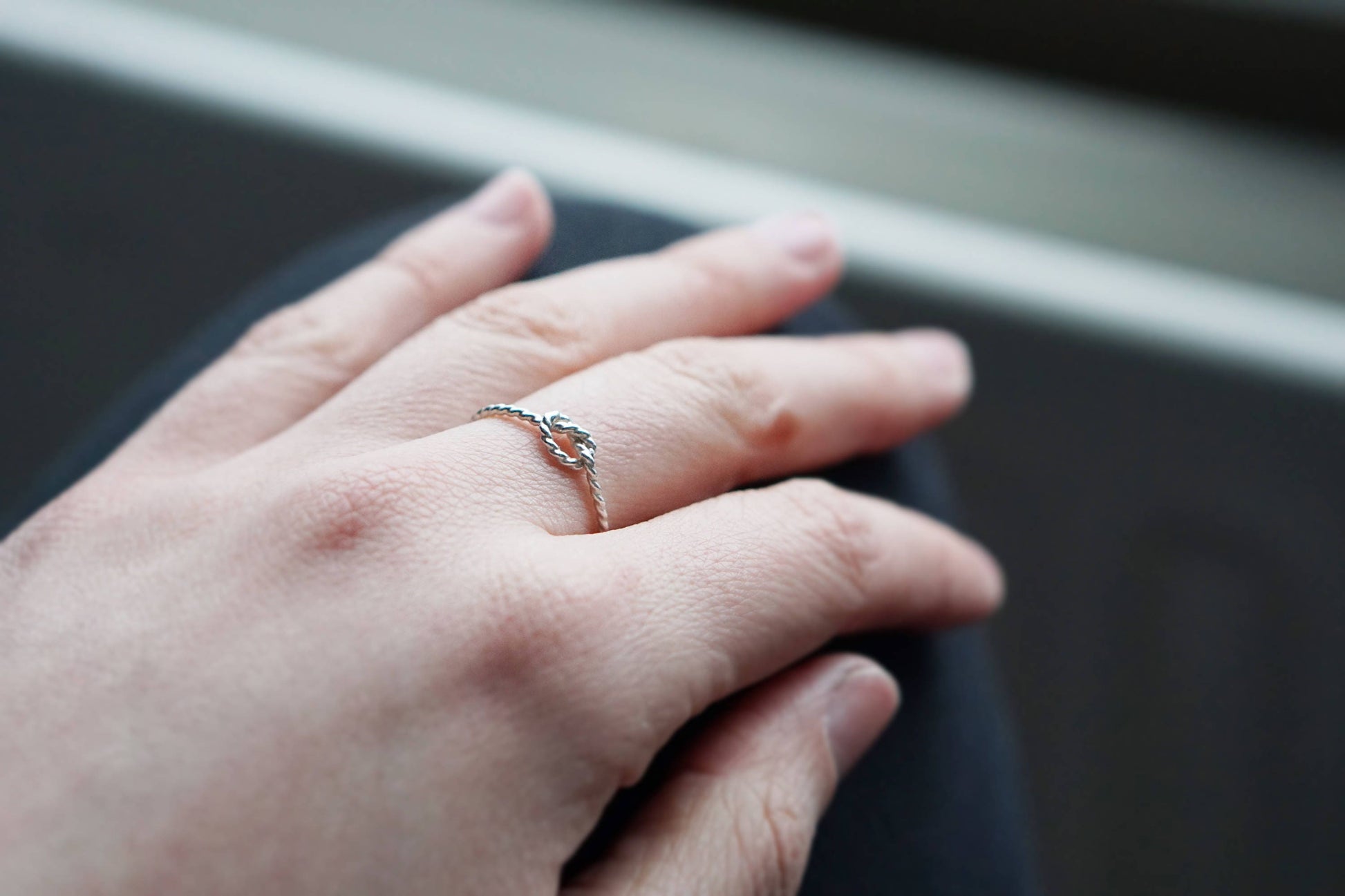 Rope Knot Sterling Silver Ring ~ stackable, texture, statement, nautical, modern, minimal, gifts for her, birthday, infinity, love