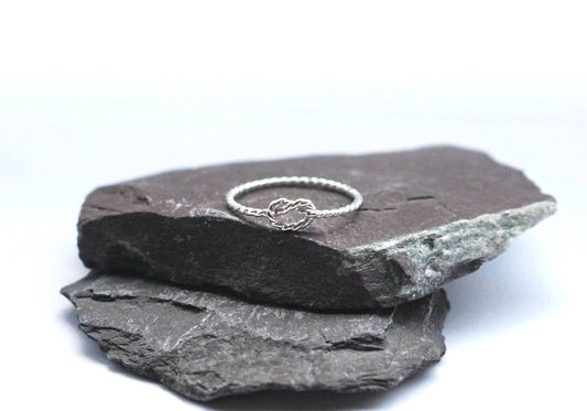 Rope Knot Sterling Silver Ring ~ stackable, texture, statement, nautical, modern, minimal, gifts for her, birthday, infinity, love