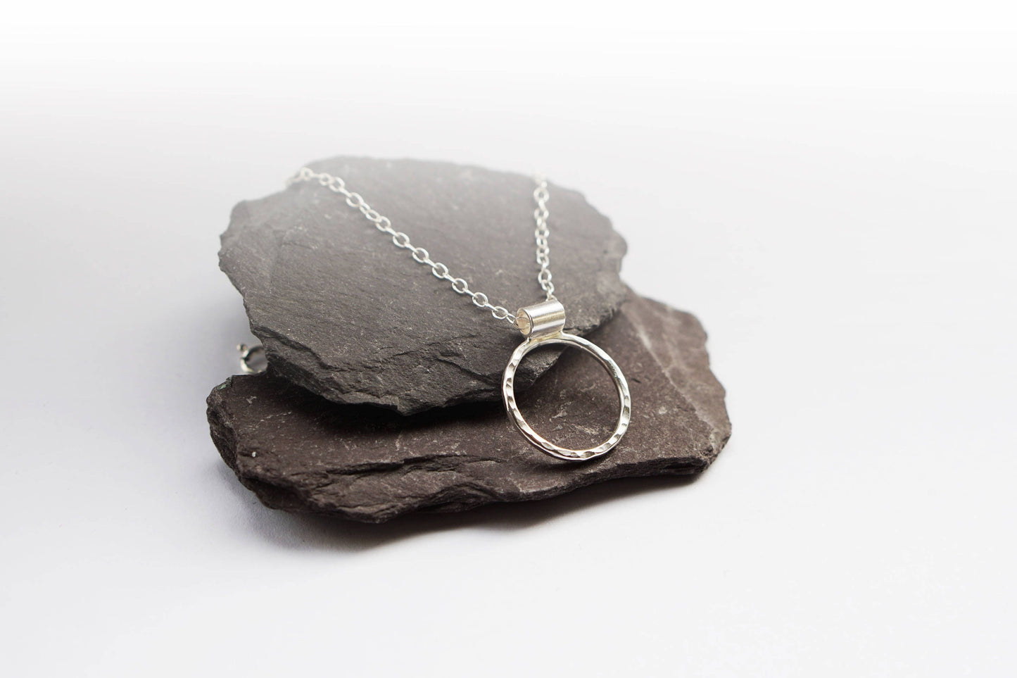 Bar + Circle Sterling Silver Necklace