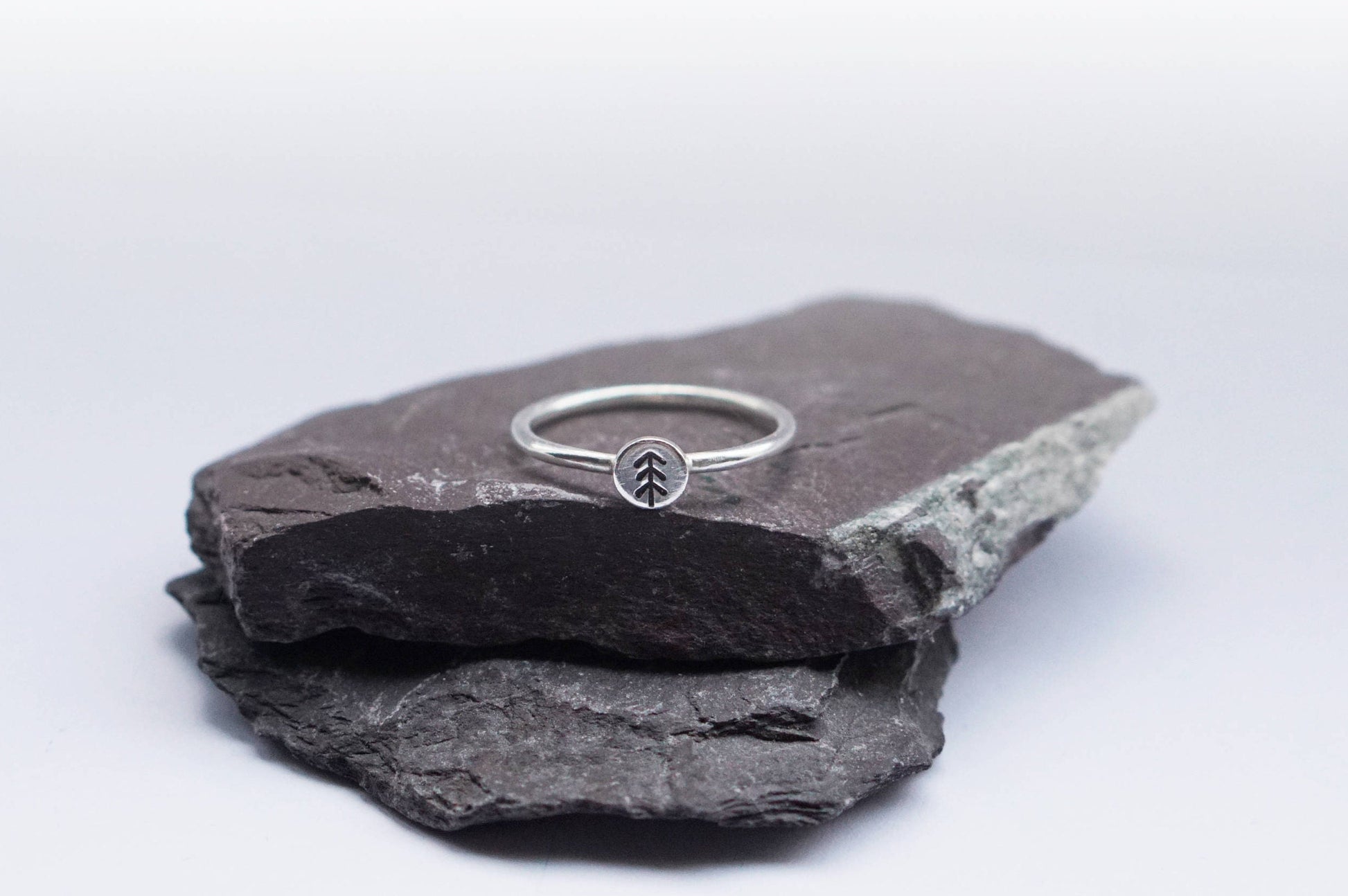 Pine Tree Sterling Silver Stacking Ring