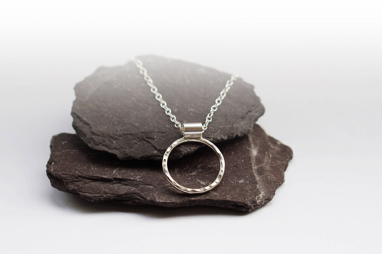 Bar + Circle Sterling Silver Necklace