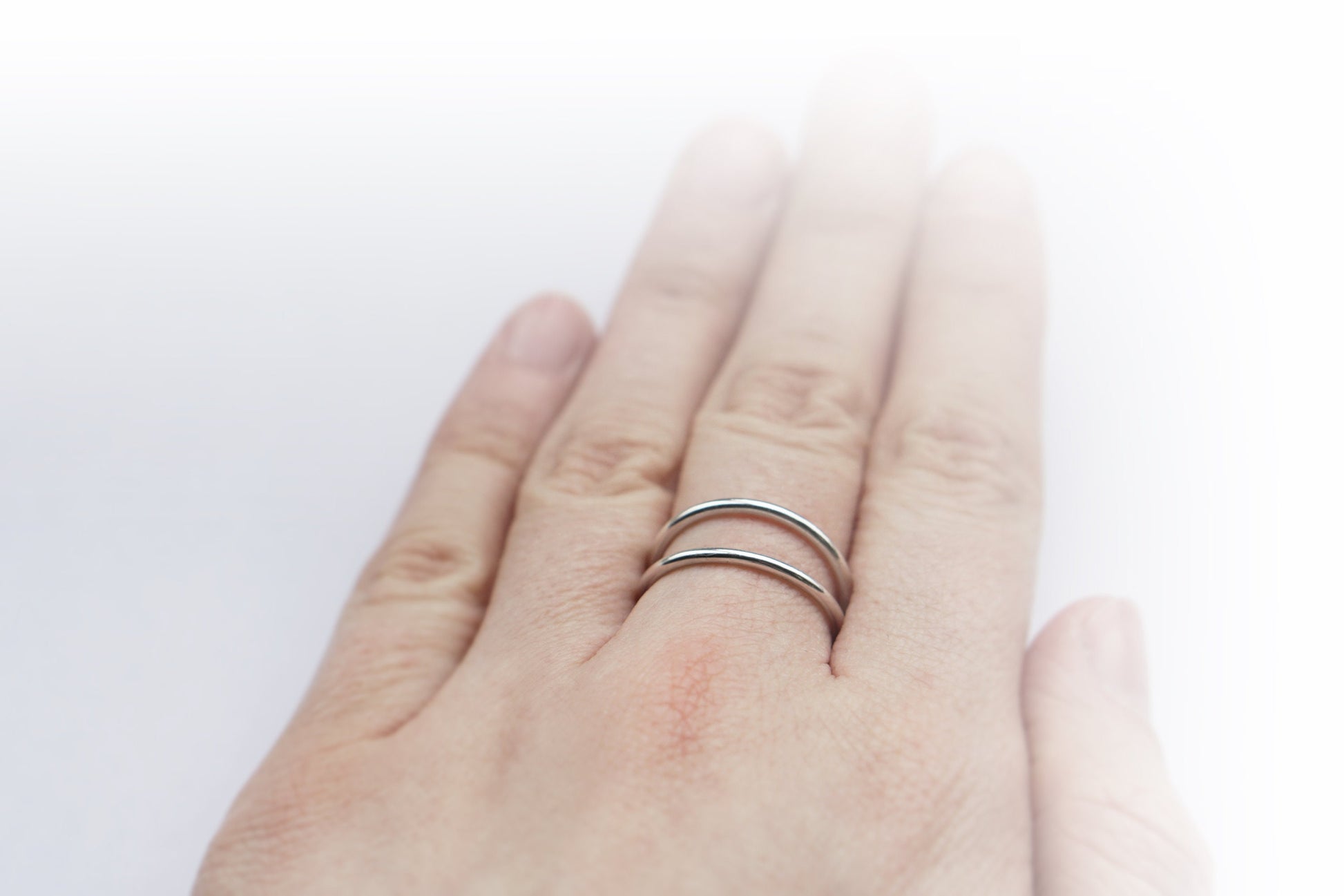 Recycled Sterling Silver Smooth Double Band Ring