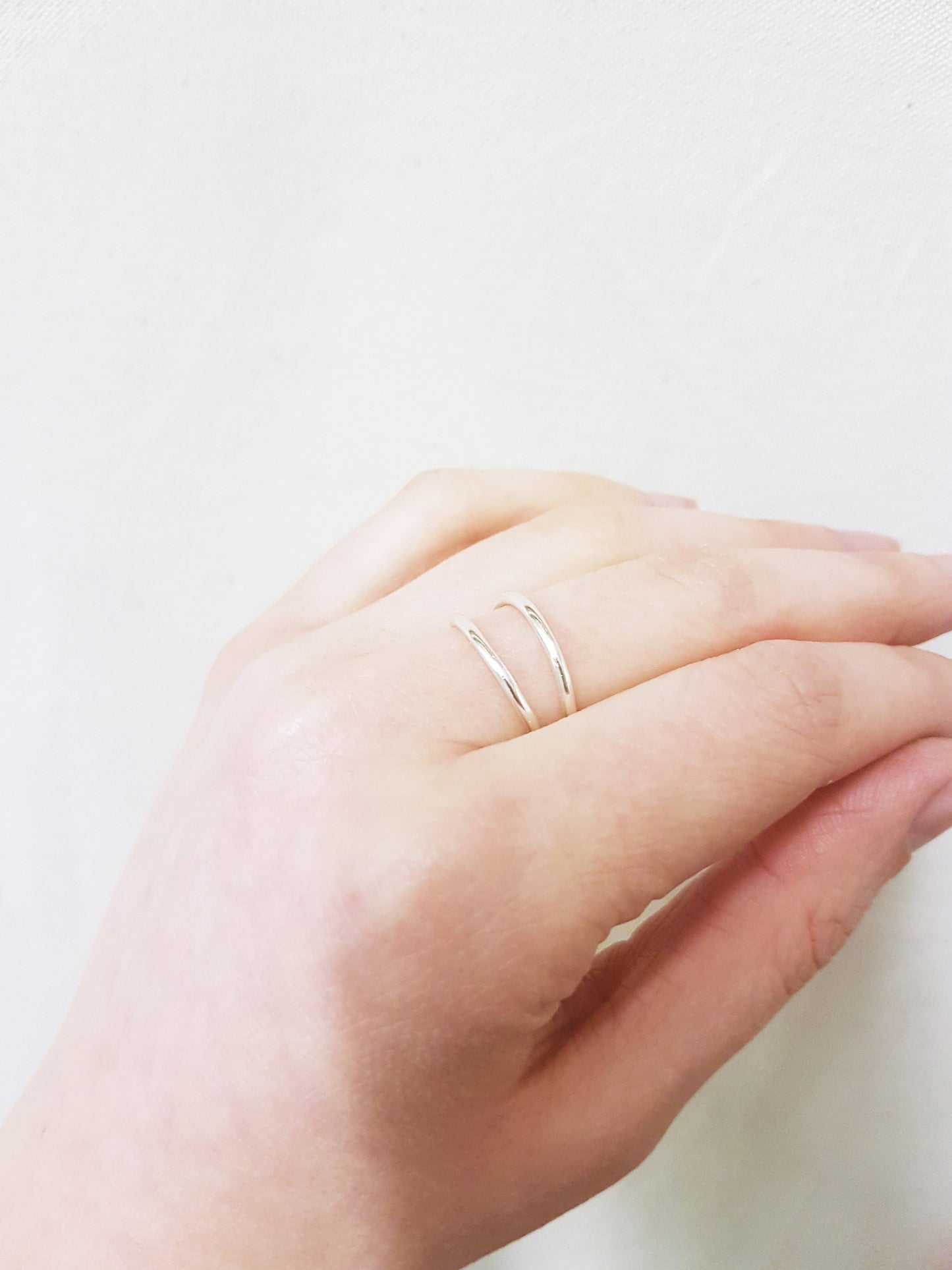 Recycled Sterling Silver Smooth Double Band Ring