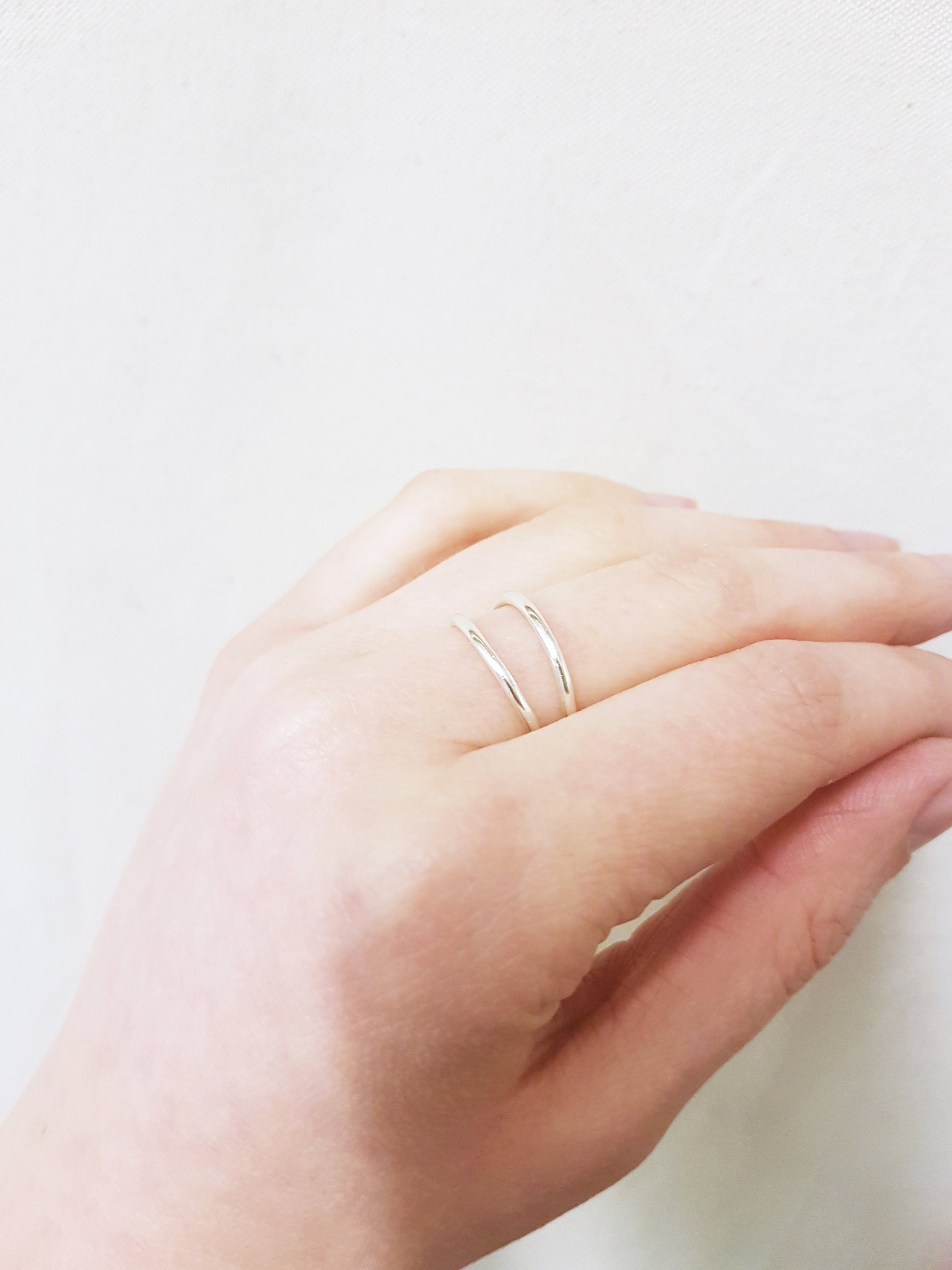 Recycled Sterling Silver Smooth Double Band Ring