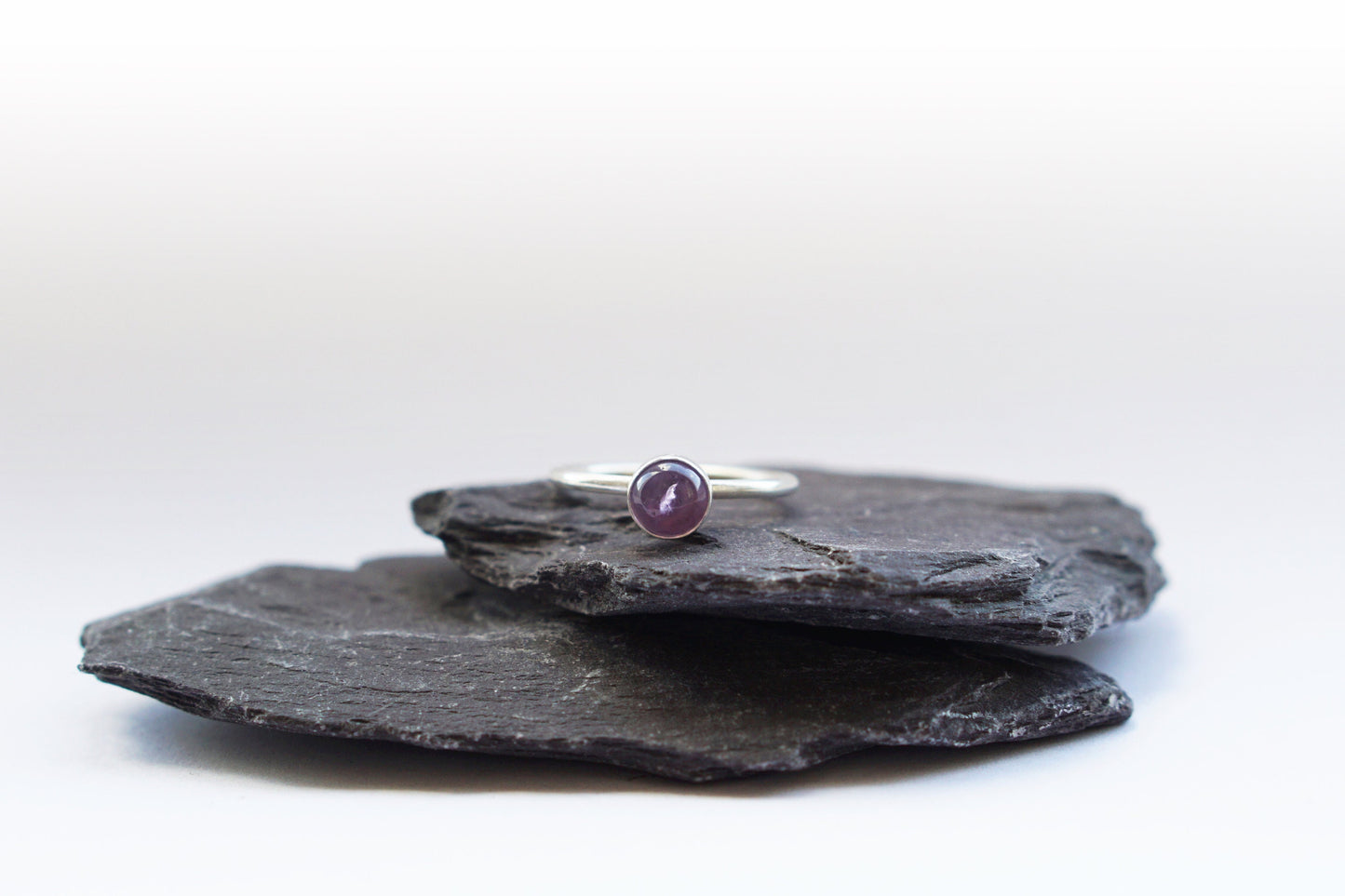 Amethyst Gemstone Recycled Sterling Silver Ring