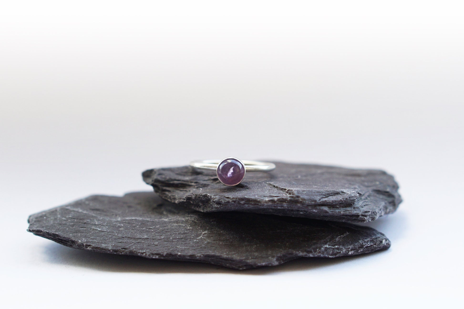 Amethyst Gemstone Recycled Sterling Silver Ring