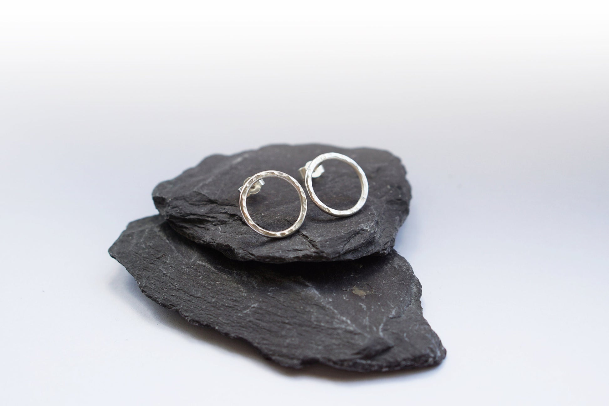 Hammered Circle Sterling Silver Studs