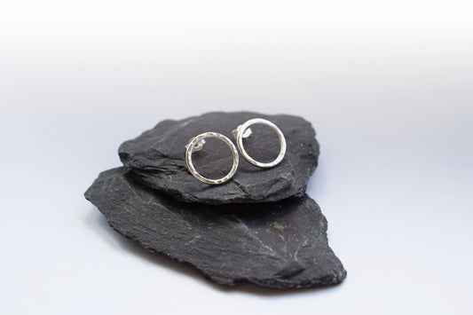Hammered Circle Sterling Silver Studs