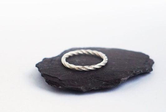 Twisted Sterling Silver Ring ~ stackable, textured ring, statement, modern, minimal, gifts for her, birthday, stacking