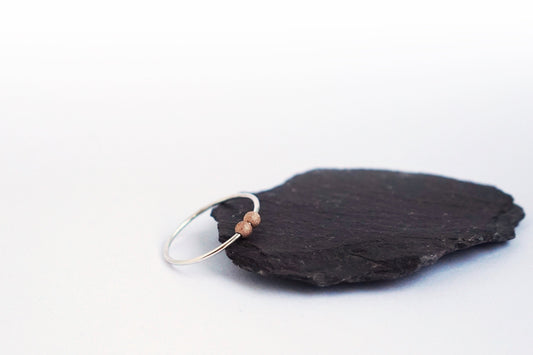 Fidget Ring Rose Gold Filled Frosted Beads Sterling Silver