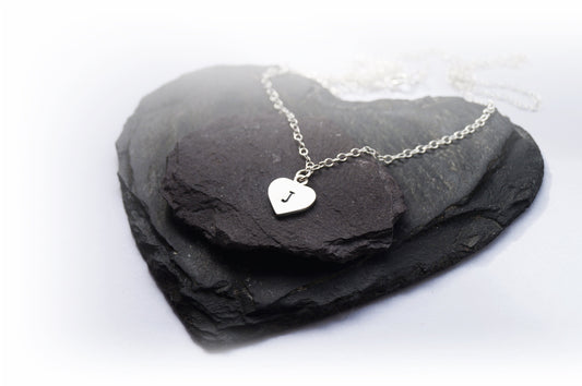 Personalised Sterling Silver Heart Monogram Initial Necklace