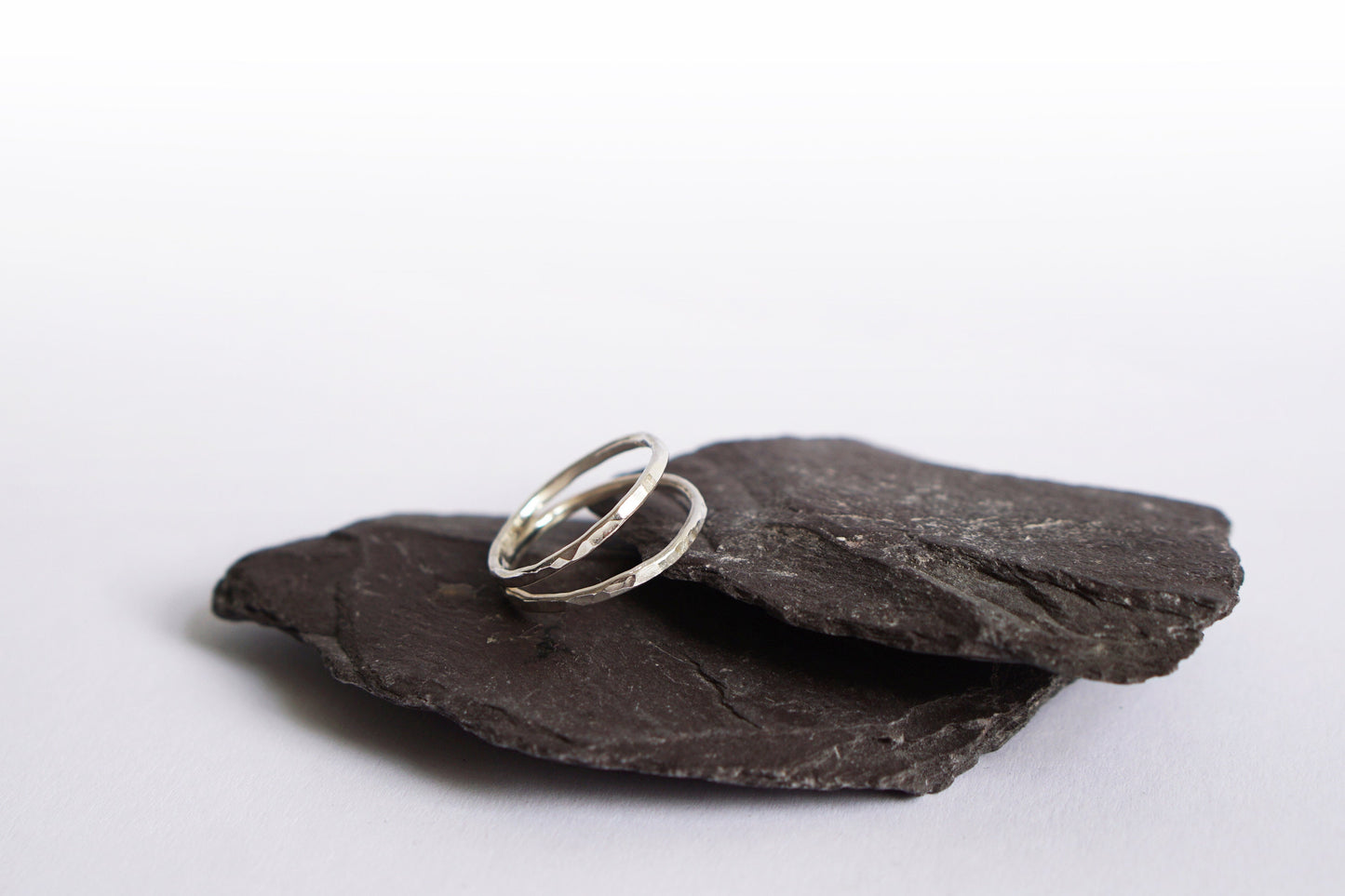 Recycled Sterling Silver Dimpled Double Band Ring