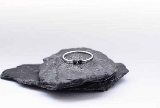 Fidget Ring Corrugated Beads Sterling Silver