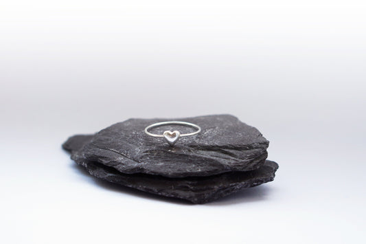 Fidget Ring Heart Bead Sterling Silver