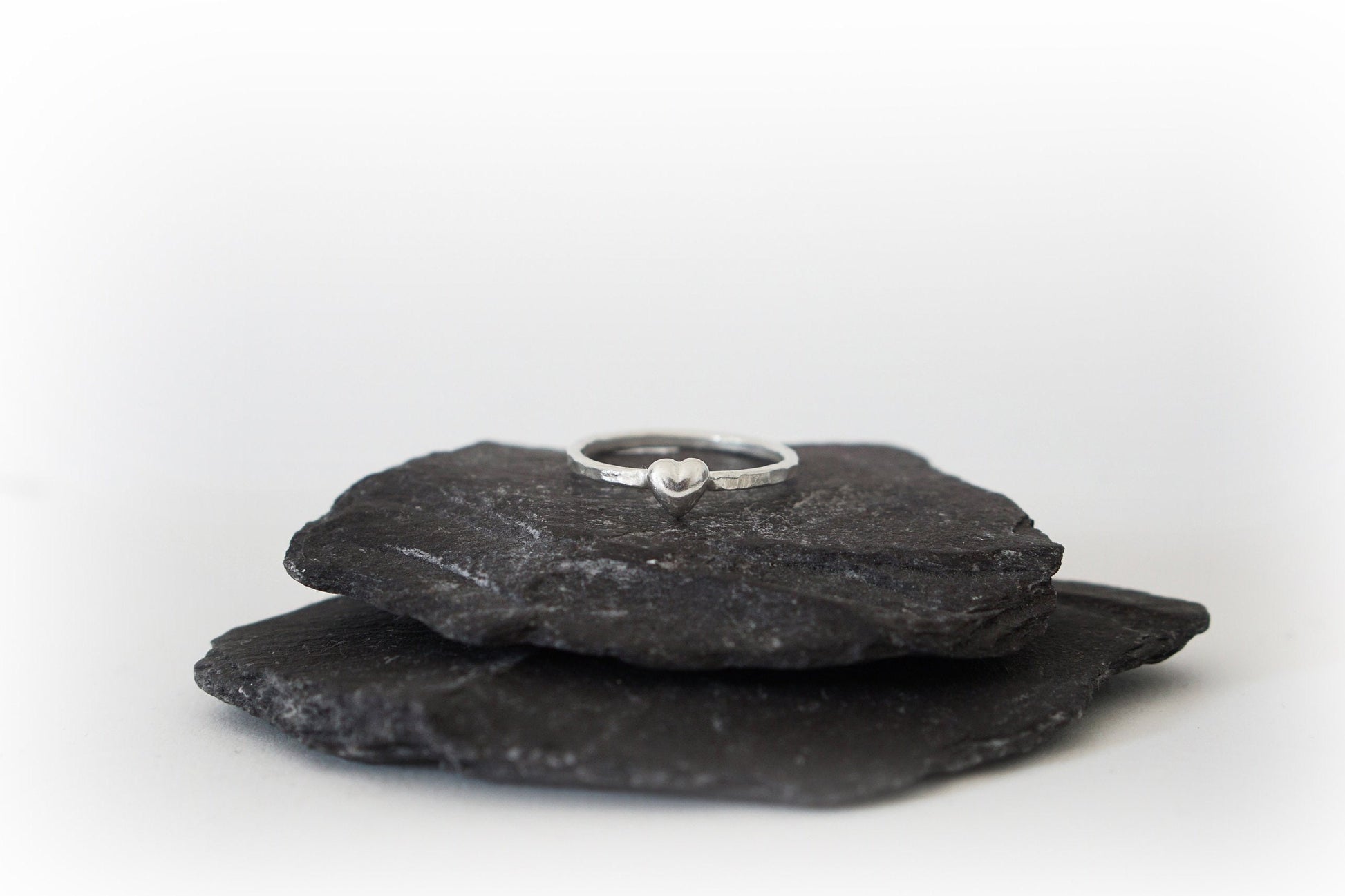 Solid Heart Sterling Silver Ring ~ statement ring, hammered, modern, texture, love, round, stacking ring, stackable, friendship, recycled