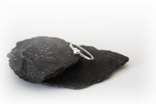 Solid Heart Sterling Silver Ring